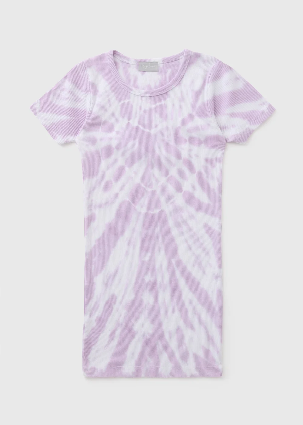 Girls Lilac Ribbed Tie Dye T-Shirt Dress (7-15yrs) - 7 Yrs Image 1