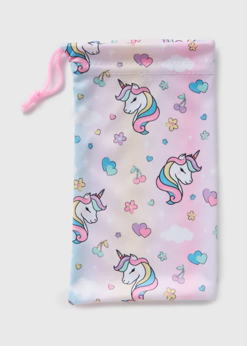 Girls Multicolour Unicorn Sunglasses Pouch - One Size Image 1