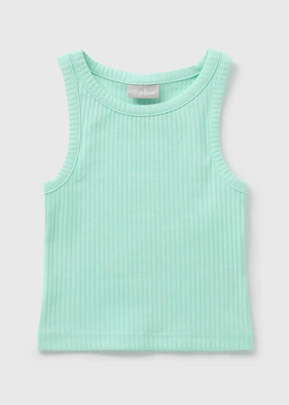 Girls Turquoise Ribbed Vest (7-15yrs) - 7 Yrs Image 1