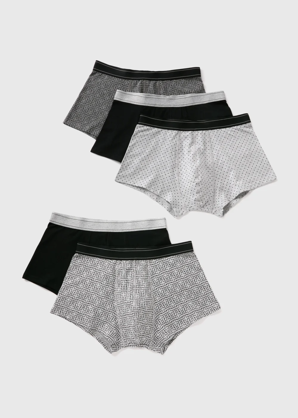5 Pack Black Mono Hipsters - XS Image 1