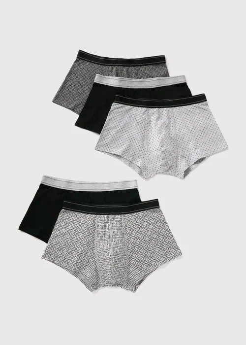 5 Pack Black Mono Hipsters - XS Image 1