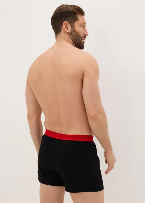 5 Pack Black Colour Waistband Loose Fit Boxers - S Image 3