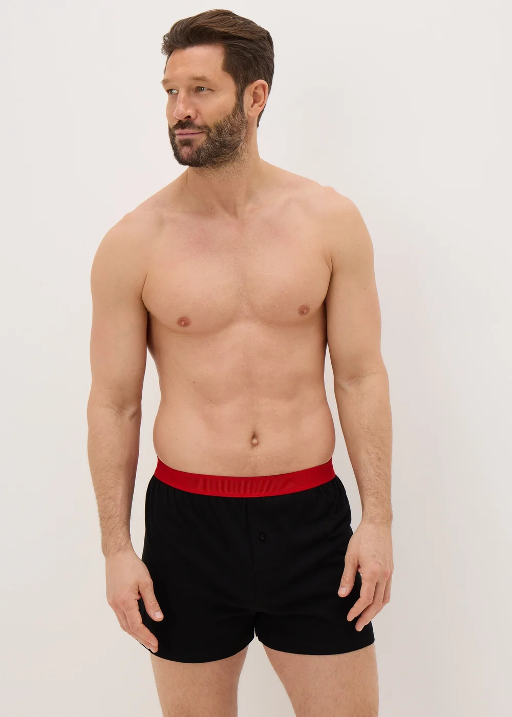 5 Pack Black Colour Waistband Loose Fit Boxers - S Image 2