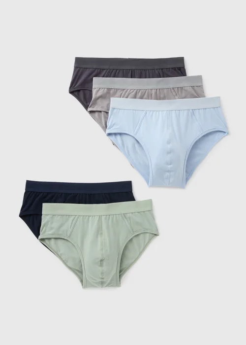 5 Pack Multicolour Plain Briefs - S Image 1