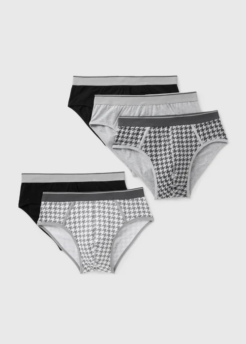 5 Pack Grey Mono Briefs - S Image 1