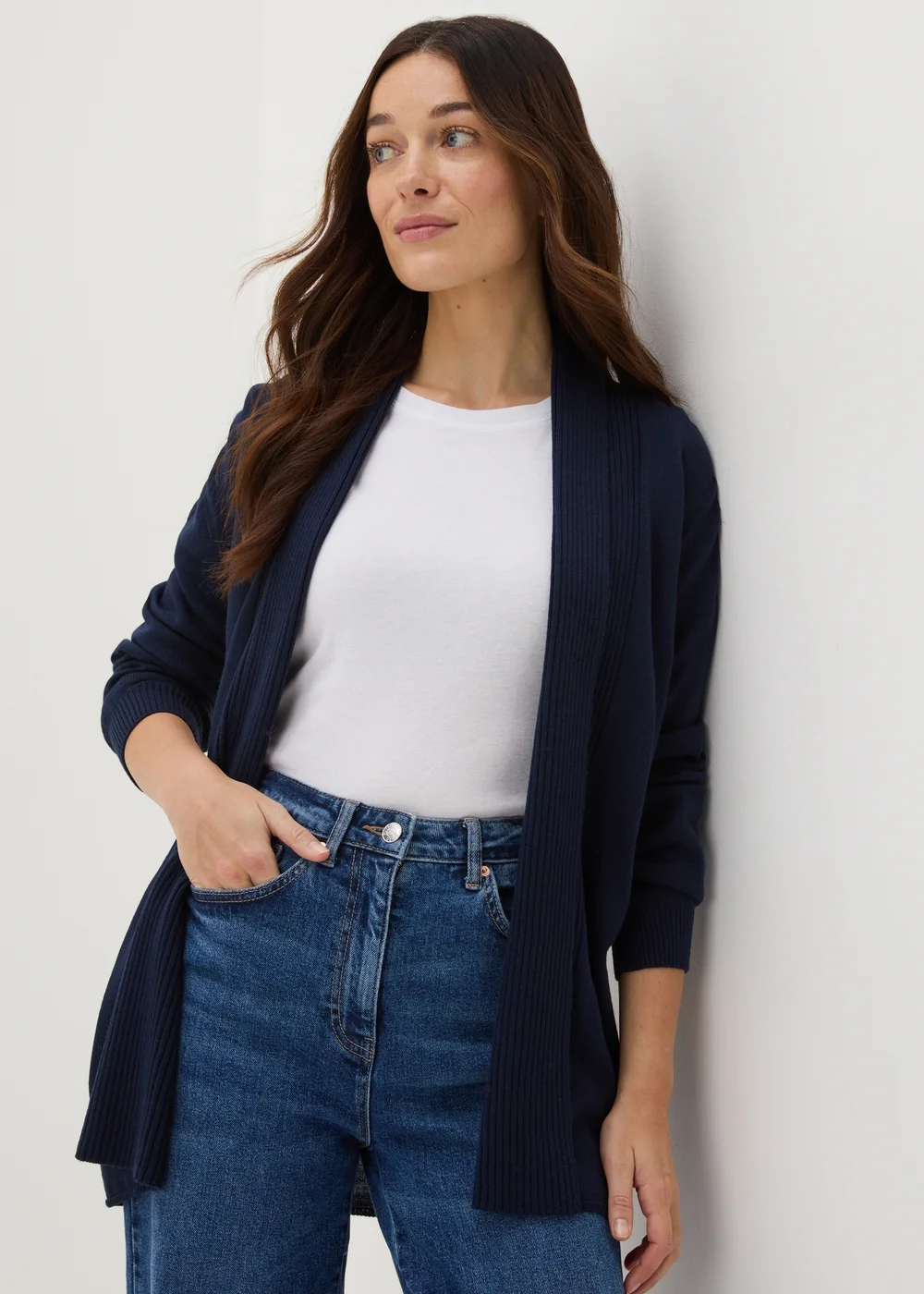 Navy Longline Cardigan - 8 Image 1