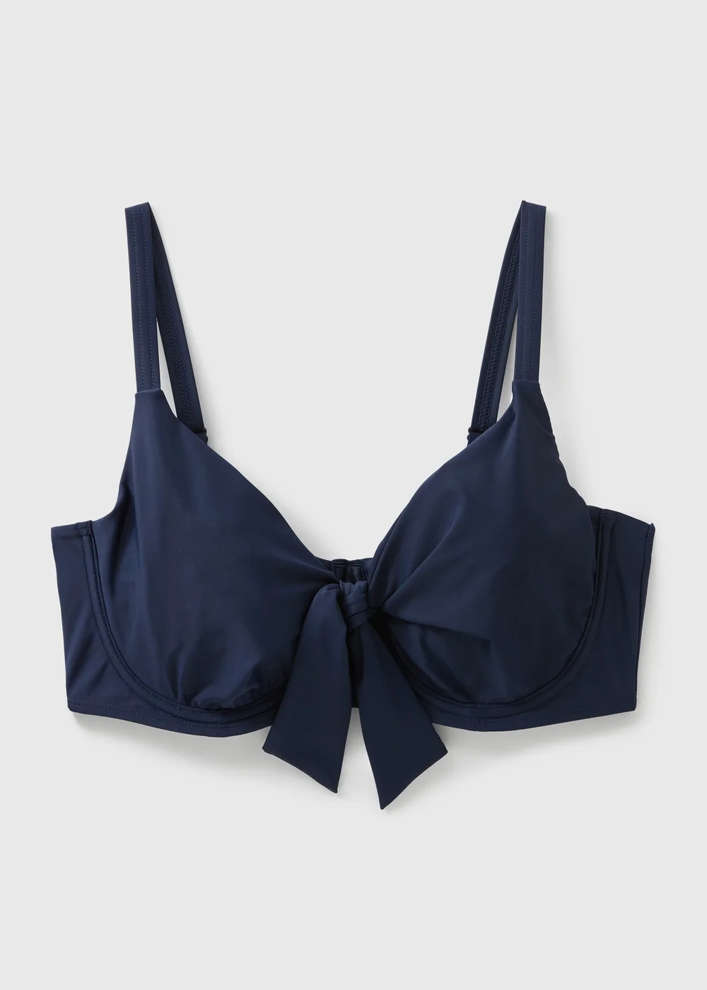 DD+ Navy Front Tie Bikini Top - 32DD Image 1