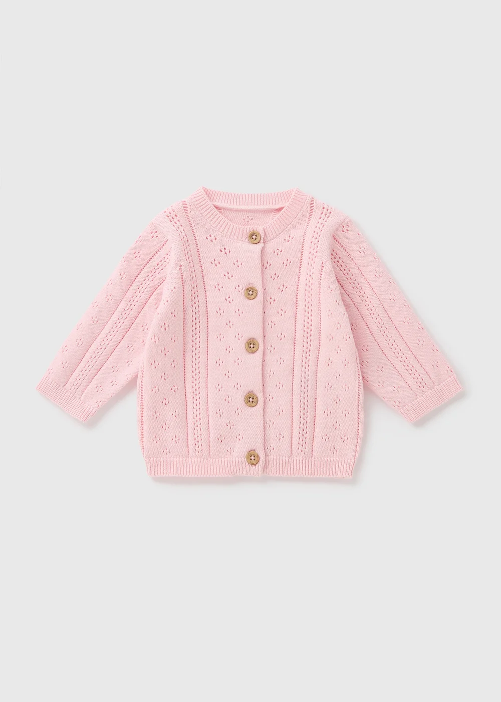 Baby Pink Stitch Cardigan (Newborn-23mths) - 0-3 months Image 1