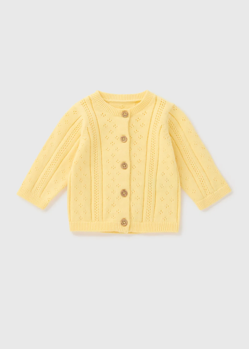 Baby Yellow Stitch Cardigan (Newborn-23mths) - 0-3 months Image 1