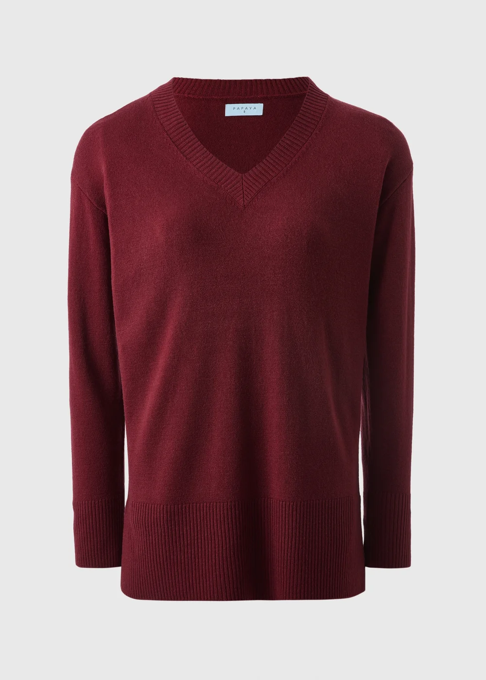 Burgundy V-Neck Jumper - 8 Image 4