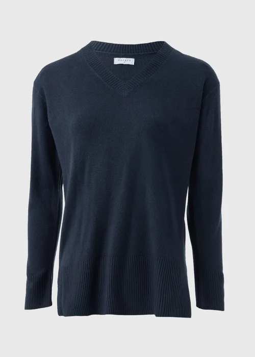 Navy Super Soft V-Neck Jumper - 8 Image 3