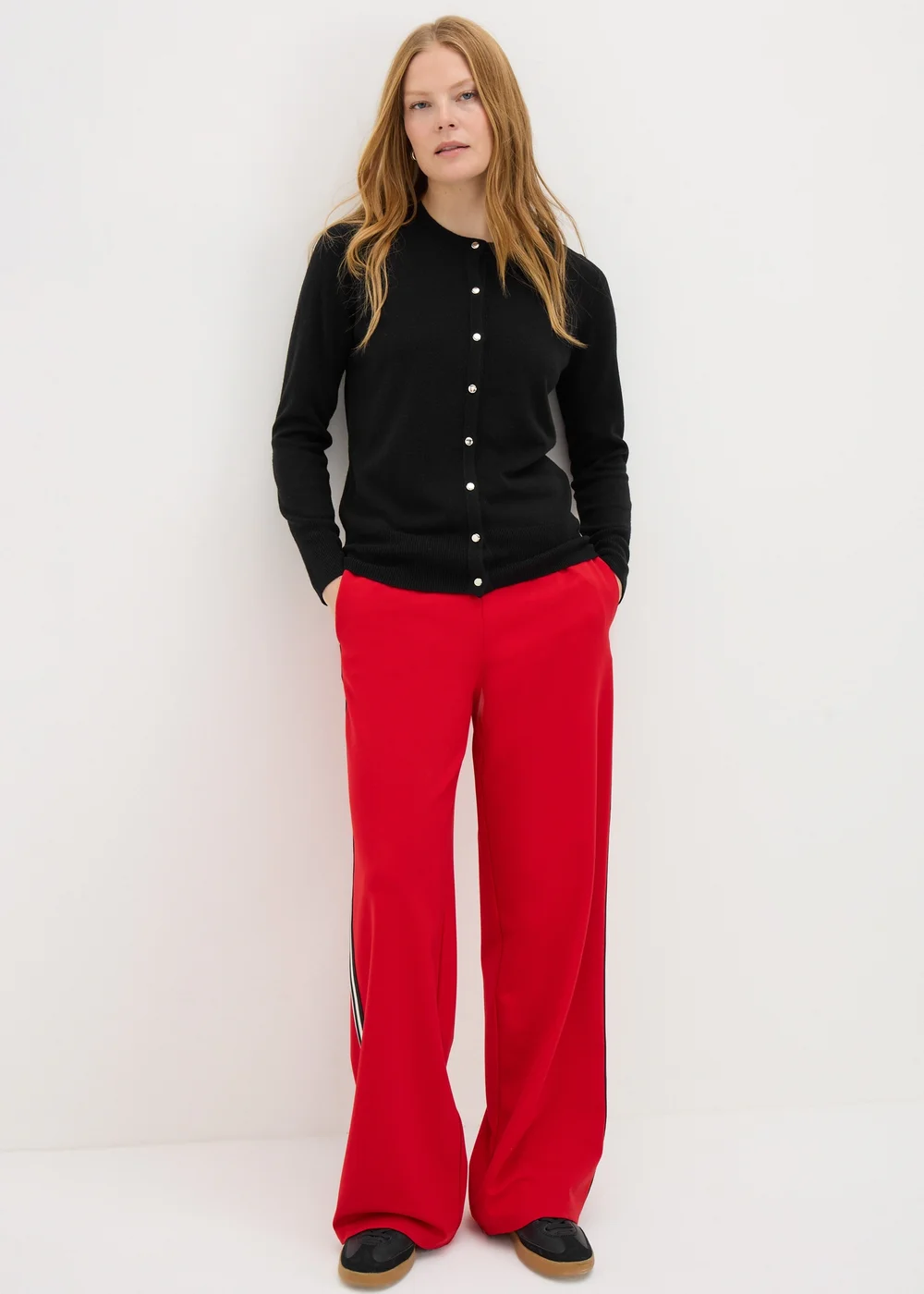 Black Crew Neck Cardigan - 8 Image 2