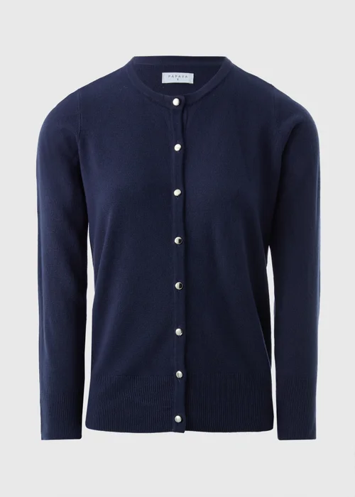 Navy Crew Neck Cardigan - 8 Image 3