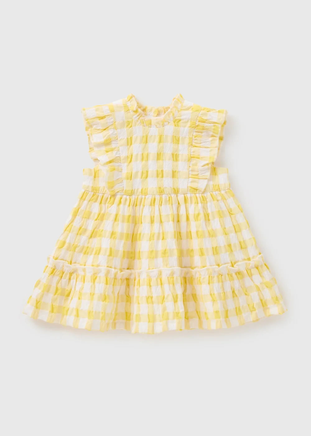 Baby Yellow Check Dress (Newborn-23mths) - 0-3 months Image 1