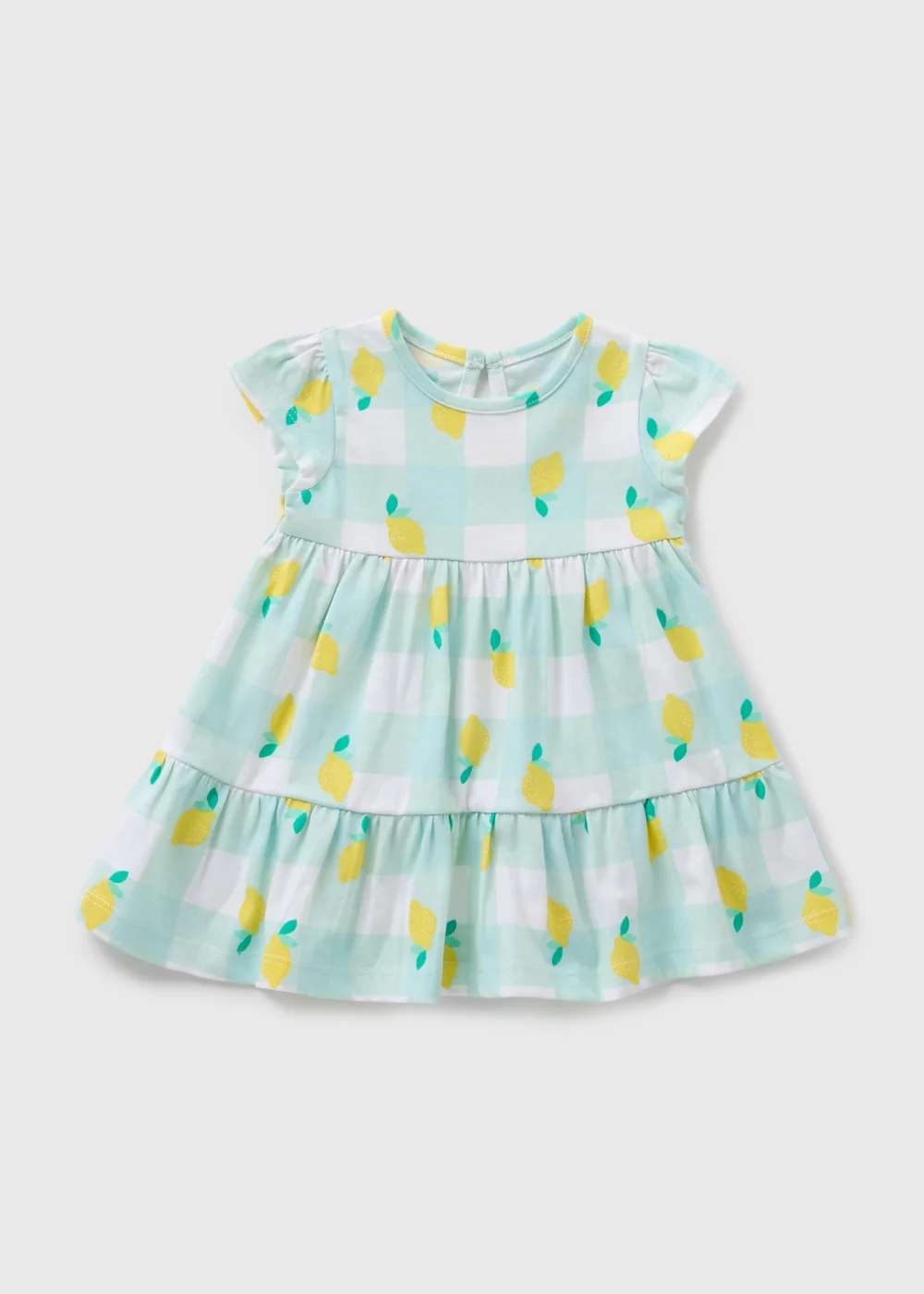 Baby Green Check Lemon Dress (Newborn-23mths) - 0-3 months Image 1
