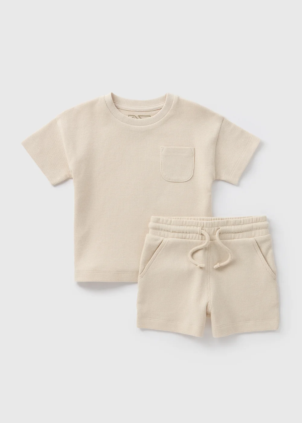 Boys Stone Waffle T-Shirt & Shorts Set (1-7yrs) - 1-1.5 Yrs Image 1
