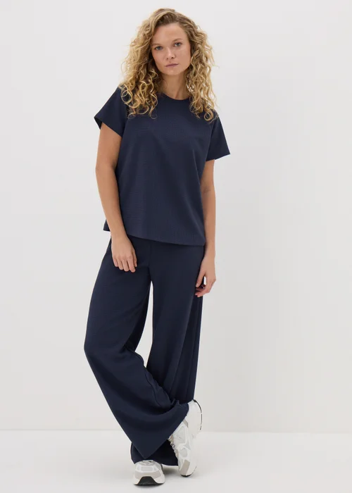 Navy Waffle Raglan Sleeve T-Shirt - 8 Image 3
