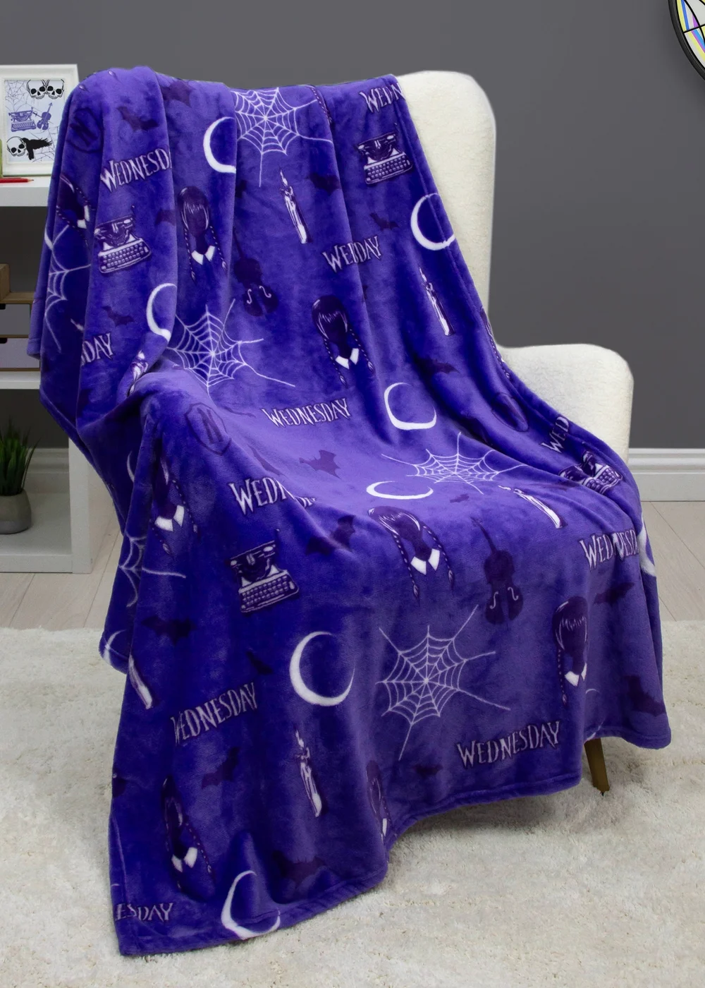 Wednesday Destined Fleece Throw 100 x 150cm - One Size Image 1