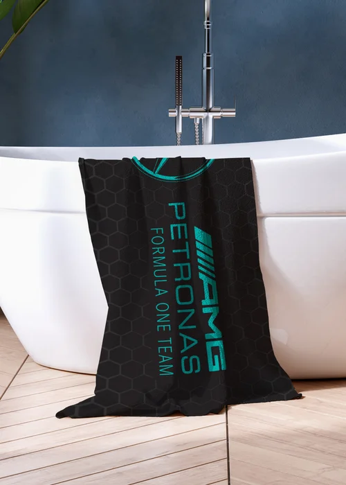 Mercedes Luxury 100% Formula 1 Cotton Towel 75 x 150cm - One Size Image 1