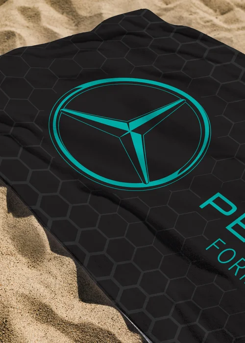 Mercedes Luxury 100% Formula 1 Cotton Towel 75 x 150cm - One Size Image 2