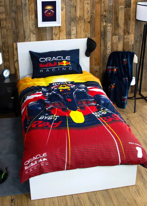 Red Bull Formula 1 Polycotton Reversible Duvet Cover Set - Single Image 2