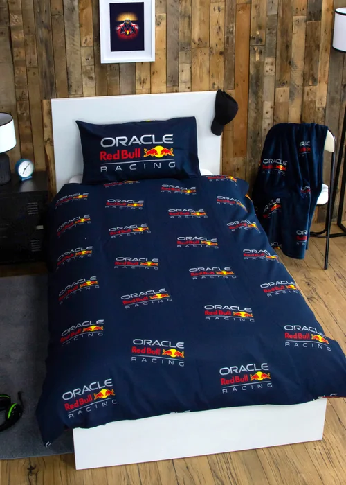 Red Bull Formula 1 Polycotton Reversible Duvet Cover Set - Single Image 3