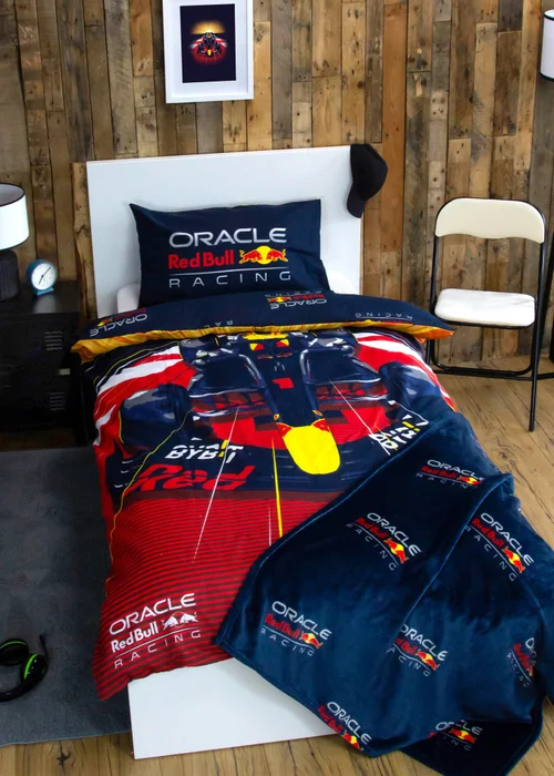 Red Bull Formula 1 Polycotton Reversible Duvet Cover Set - Single Image 1