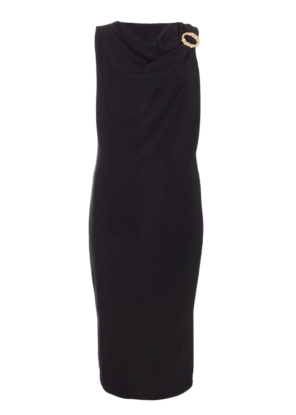 Quiz Black Buckle Detail Midi Dress - 6 Image 4