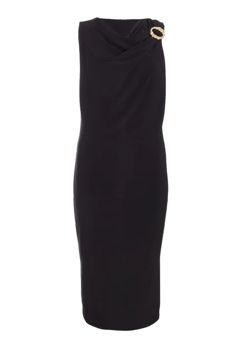 Quiz Black Buckle Detail Midi Dress - 6 Image 4