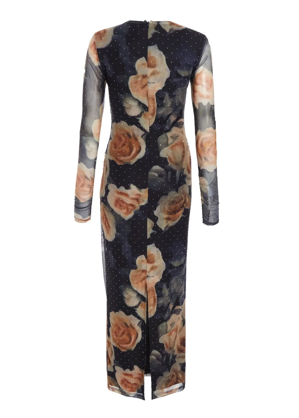 Quiz Black Floral Mesh Midaxi Dress - 6 Image 5