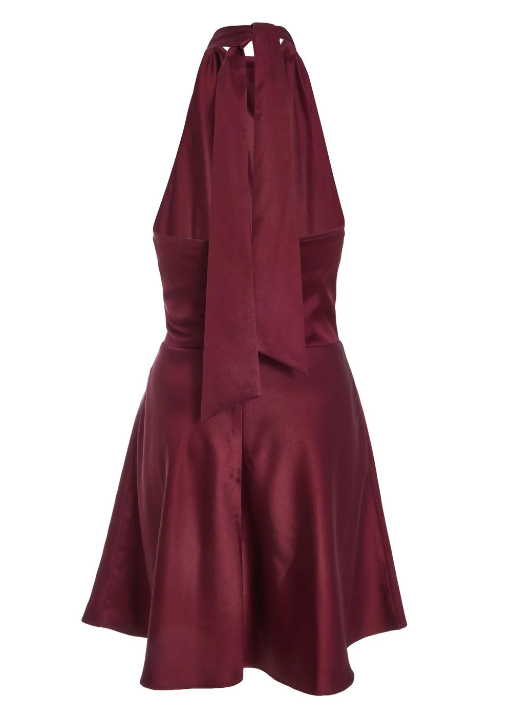 Quiz Burgundy Satin Mini Skater Dress - 6 Image 5