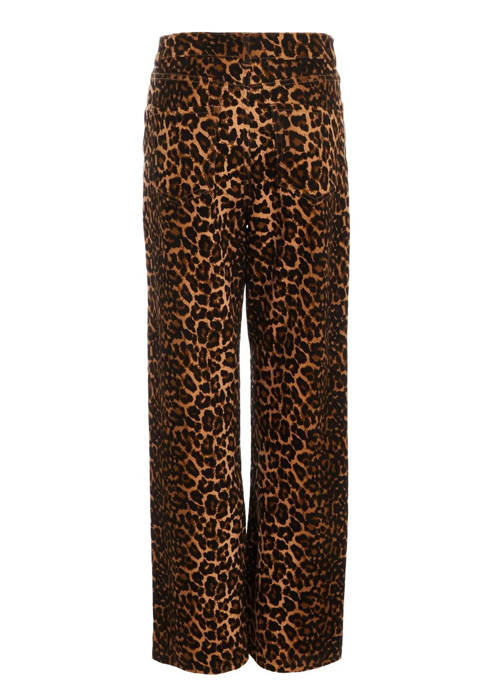 Quiz Brown Leopard Print Wide Leg Denim Jeans - 6 Image 5
