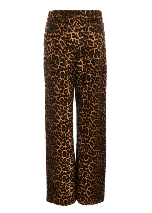 Quiz Brown Leopard Print Wide Leg Denim Jeans - 6 Image 5