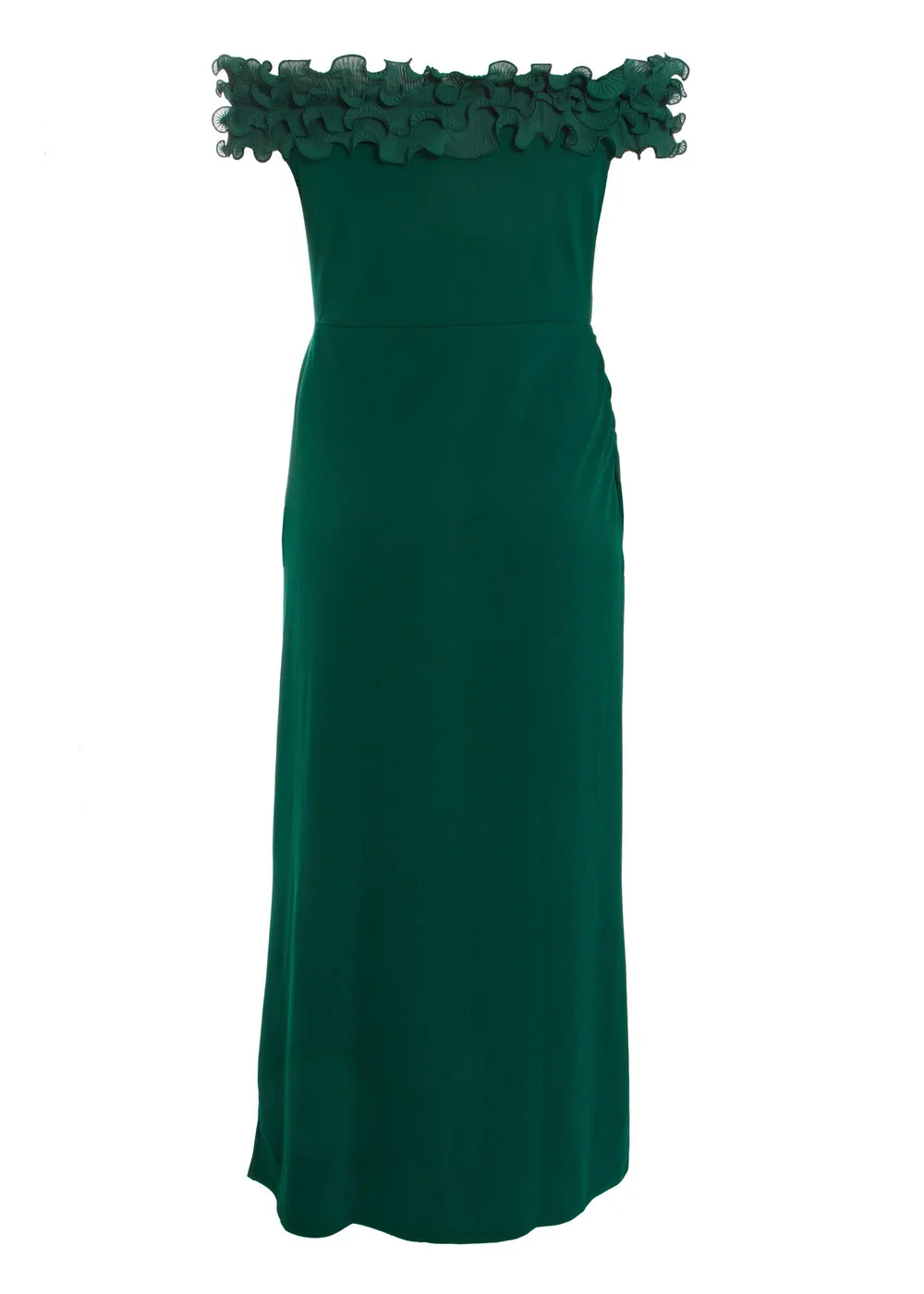 Quiz Green Curve Bardot Maxi Dress - 16 Image 5
