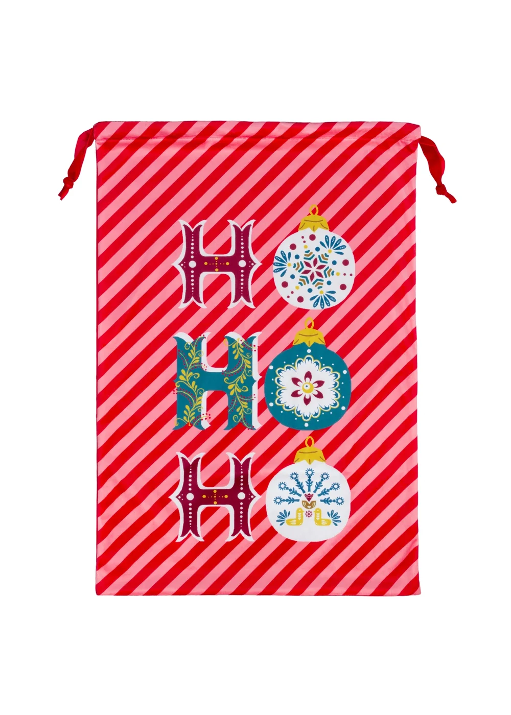 furn. Ho Ho Ho Velvet Christmas Sack - One Size Image 1