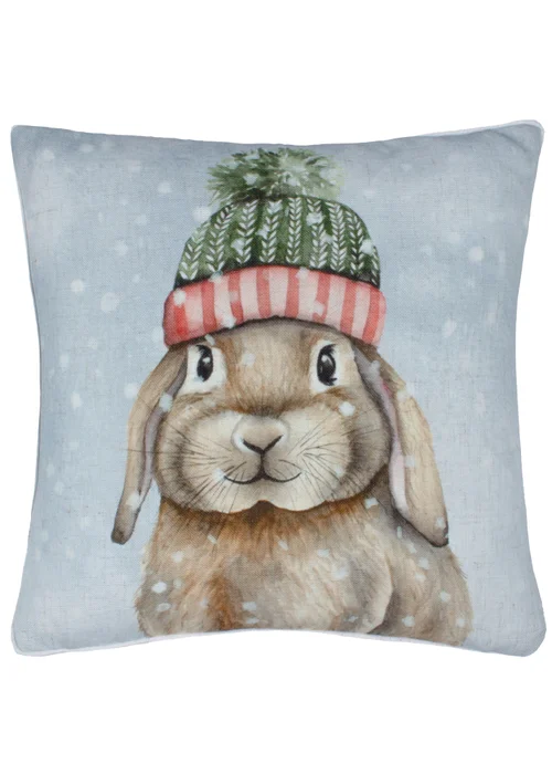 Evans Lichfield Christmas Rabbit Filled Cushion (45cm x 45cm) - One Size Image 1