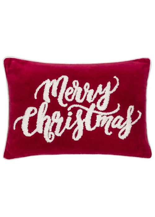 Paoletti Winter Merry Christmas Filled Cushion (35cm x 50cm) - One Size Image 1