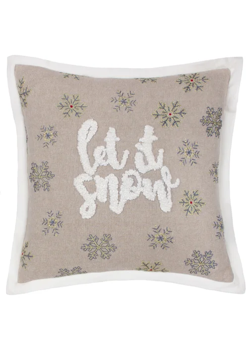 Paoletti Winter Let It Snow Filled Cushion (45cm x 45cm) - One Size Image 1