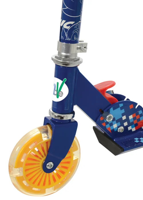 Sonic Folding Inline Scooter With Light Up Wheels - One Size Image 6