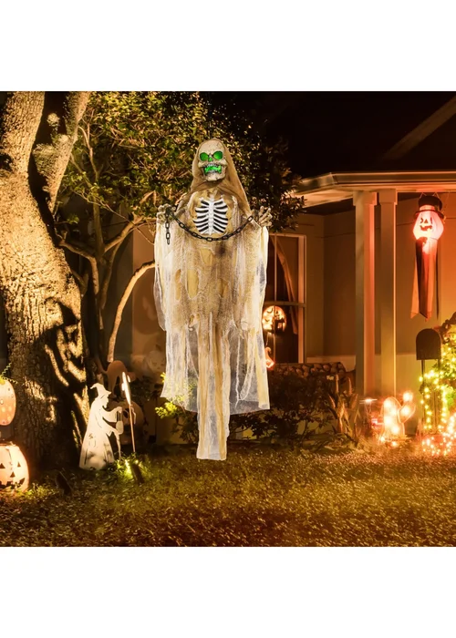 HOMCOM Hanging Skeleton Outdoor Halloween Decoration (183cm 72") - One Size Image 2