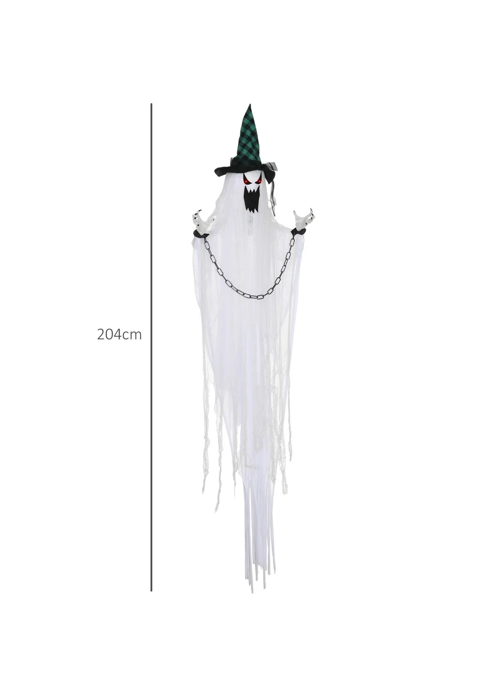 HOMCOM Hanging Ghost Outdoor Halloween Decoration (204cm 80") - One Size Image 3