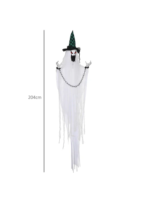 HOMCOM Hanging Ghost Outdoor Halloween Decoration (204cm 80") - One Size Image 3