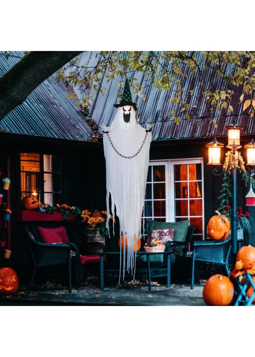 HOMCOM Hanging Ghost Outdoor Halloween Decoration (204cm 80") - One Size Image 2