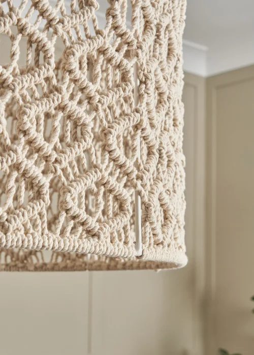 BHS Ivory Large Macrame Easyfit Shade (26cm x 47cm) - One Size Image 3