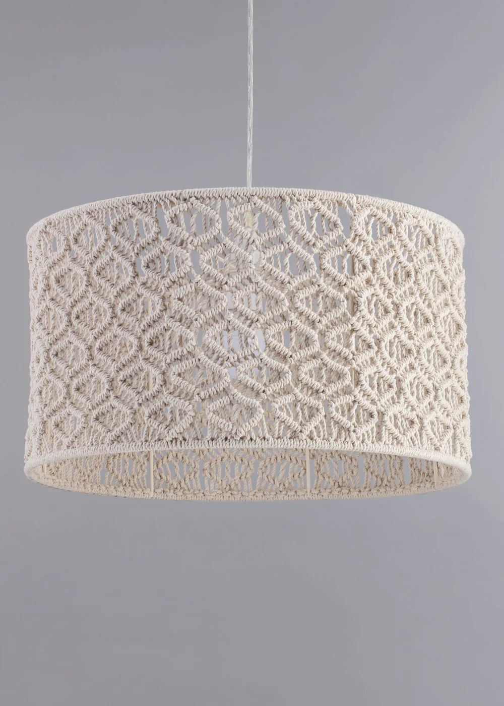 BHS Ivory Large Macrame Easyfit Shade (26cm x 47cm) - One Size Image 5
