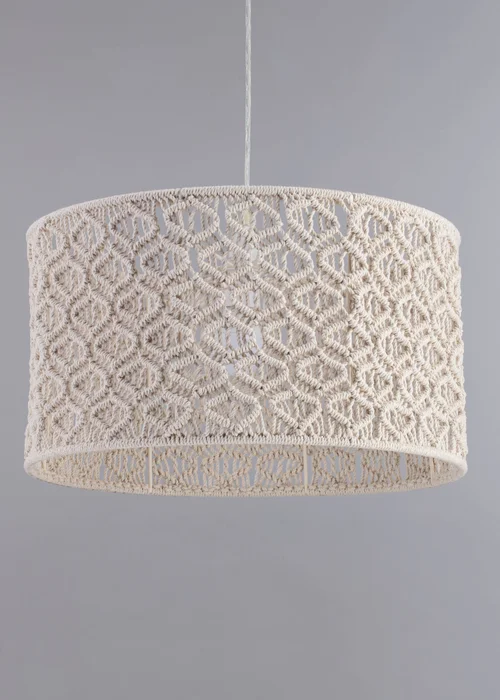 BHS Ivory Large Macrame Easyfit Shade (26cm x 47cm) - One Size Image 5