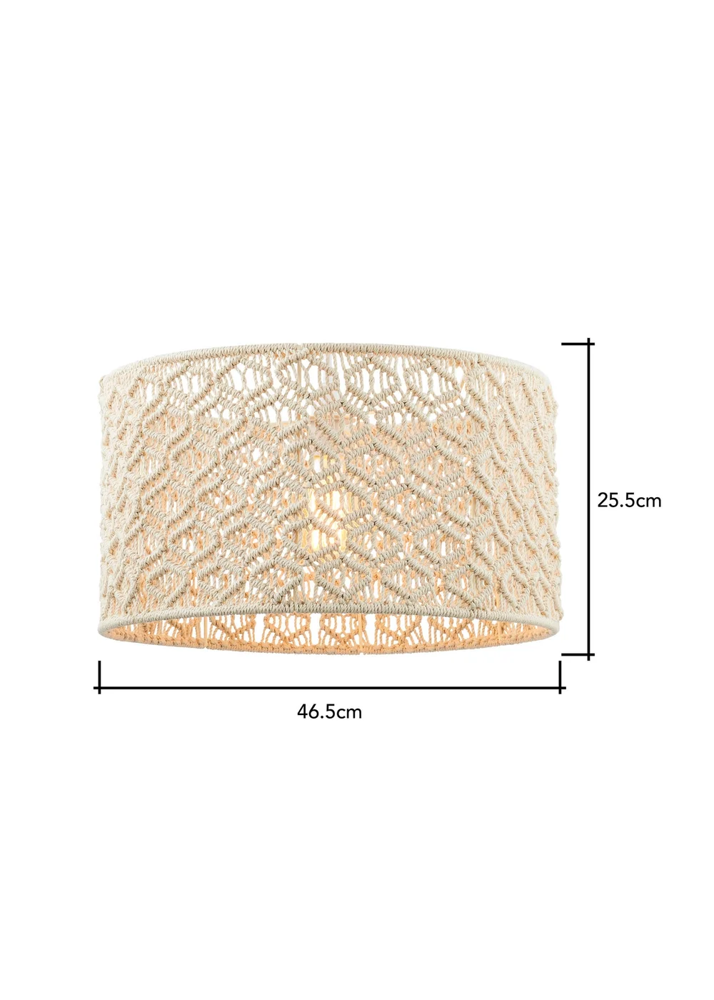 BHS Ivory Large Macrame Easyfit Shade (26cm x 47cm) - One Size Image 4