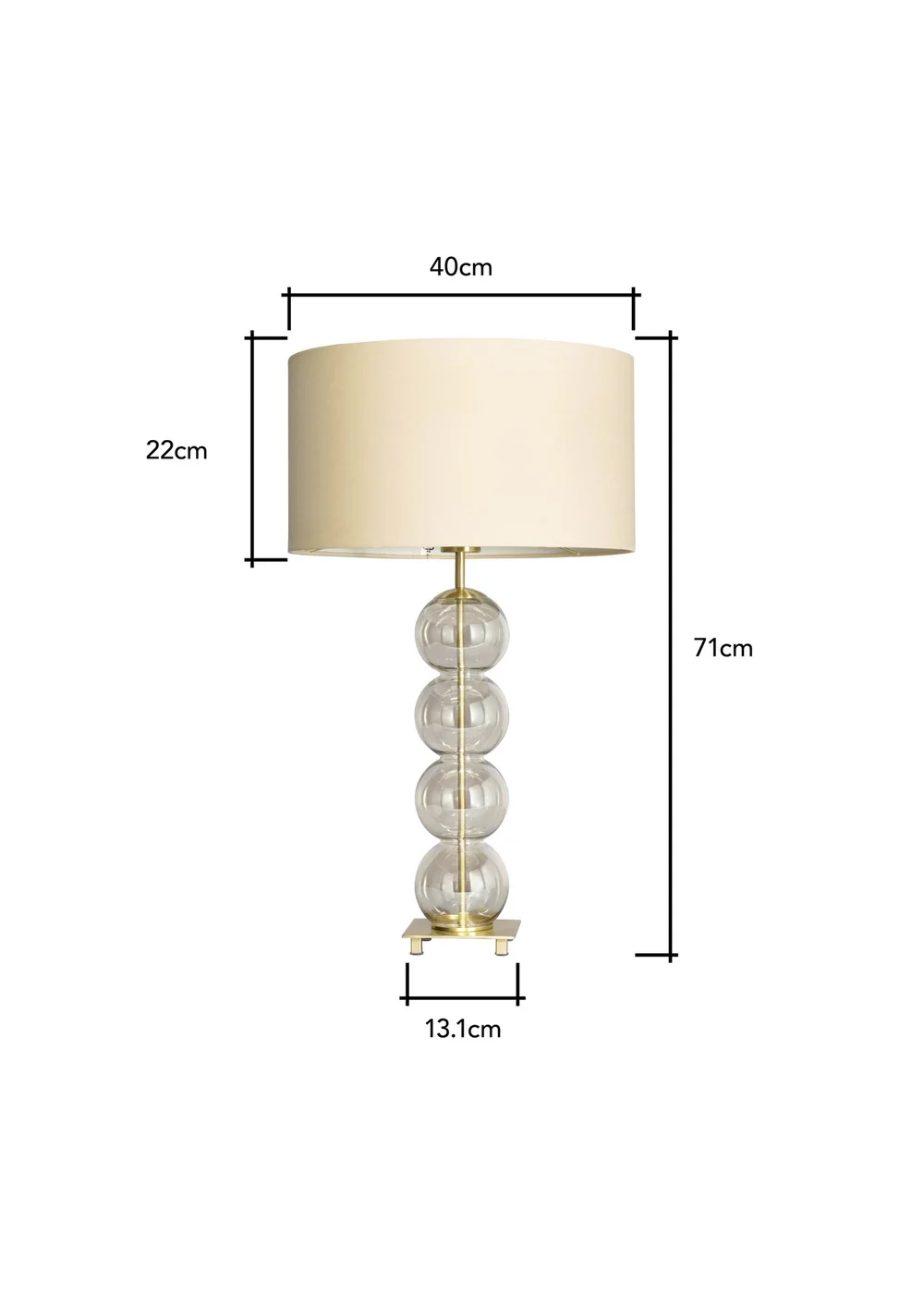BHS Antique Brass Metro Ball Stacked Table Lamp Champagne (71cm x 40cm) - One Size Image 5