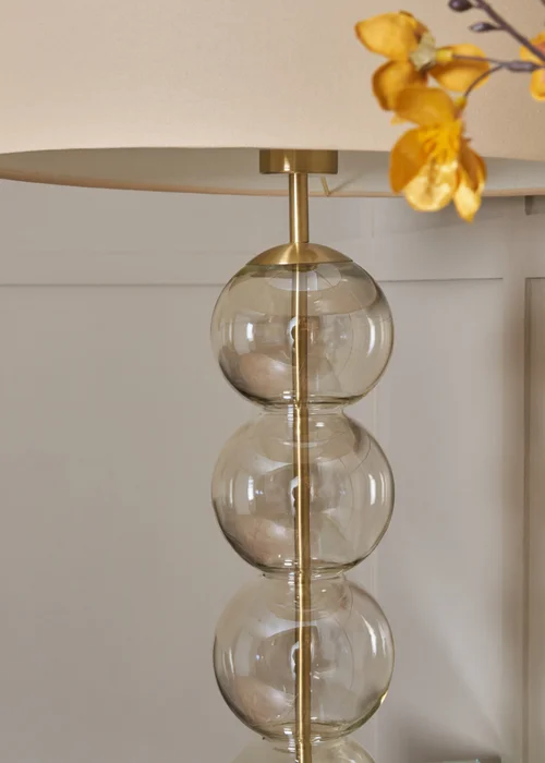 BHS Antique Brass Metro Ball Stacked Table Lamp Champagne (71cm x 40cm) - One Size Image 3