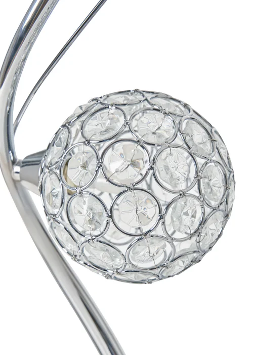 BHS Chrome Orianna 2 Light Table Lamp (51cm x 18cm) - One Size Image 4